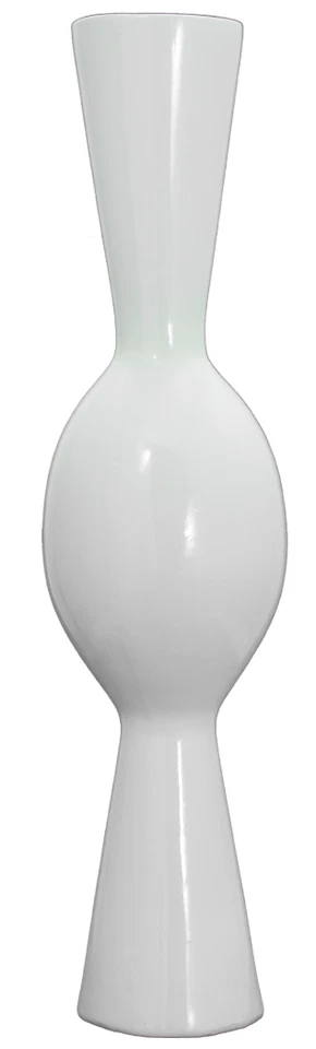 Jarrón de cerámica Loutrophoros de 22 pulgadas diseño de urna moderno contemporáneo porcelana blanco Foto 1 de 4