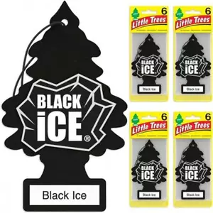 Little Trees Black Ice Car Air Fresheners 24 Pack, Hanging Tree Scent for Auto - Picture 1 of 5