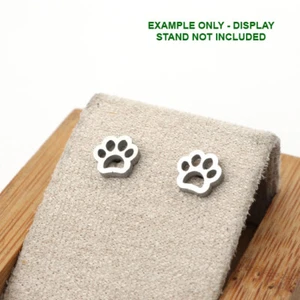 Cute Paw Stud Earrings, Stainless Steel, Pet Cat Animal, Stainless Steel Hooks - Picture 1 of 3