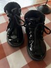 Nicole Miller Black Patent Fur Lined Ankle Boots Toddler Sz 7