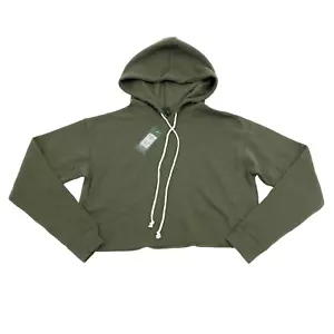 Wild Fable Womens Juniors Size S Cropped Hoodie Drawstring Olive - Picture 1 of 9