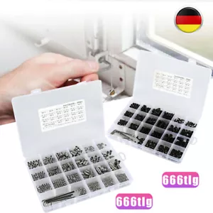 666stk Madenschrauben Set Metrisch Schrauben Gewindestifte Sortiment Box M2~M8 - Bild 1 von 10