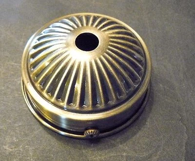 Holder Cup 2 1/4" Fitter Shade Lamp Part Steel Ant. Brass Plate 3/8" Hole (HC1)