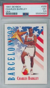 🏀 1991 Skybox Charles Barkley USA #530 PSA 5.5 Ex Suns 92 NBA HOF Dream Team Sp - Picture 1 of 1