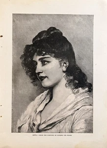 1893 Anita - Pintura de Eugene Von Blass revista antigua grabado en madera - Imagen 1 de 1