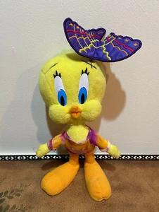Warner Bros Looney Tunes Teen Tweety Bird 1997 10"" felpa con camisa/lazo de mariposa"  - Imagen 1 de 6