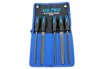 US PRO 5 Piece Steel Engineers File Set Square Half Round Triangle Flat 200mm - Image 1 of 4