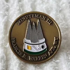MINUTEMAN III MK12 SRV ICBM MISSILE WARREN AFB WYOMING VERY RARE CHALLENGE COIN - Picture 1 of 3