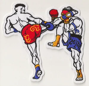 Patch écusson patche Muay Thai boxers medium high kick thermocollant - Picture 1 of 2