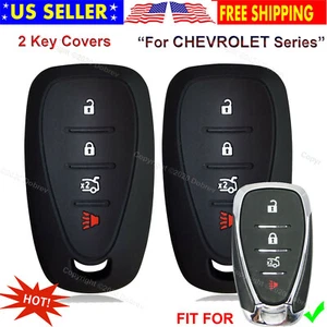 2 Silicone Case Entry Skin Chevy Fob Cover Smart Holder for Chevrolet Malibu Key - Picture 1 of 6