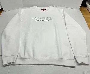Guess Sweatshirt Mens Size X-Large White Spellout Los Angeles - Picture 1 of 8
