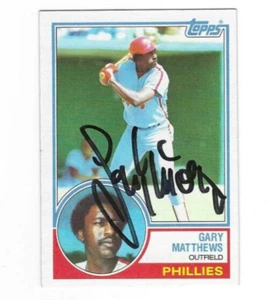 Autographed GARY MATTHEWS Philadelphia Phillies 1983 Topps card #780 w/COA - Picture 1 of 1