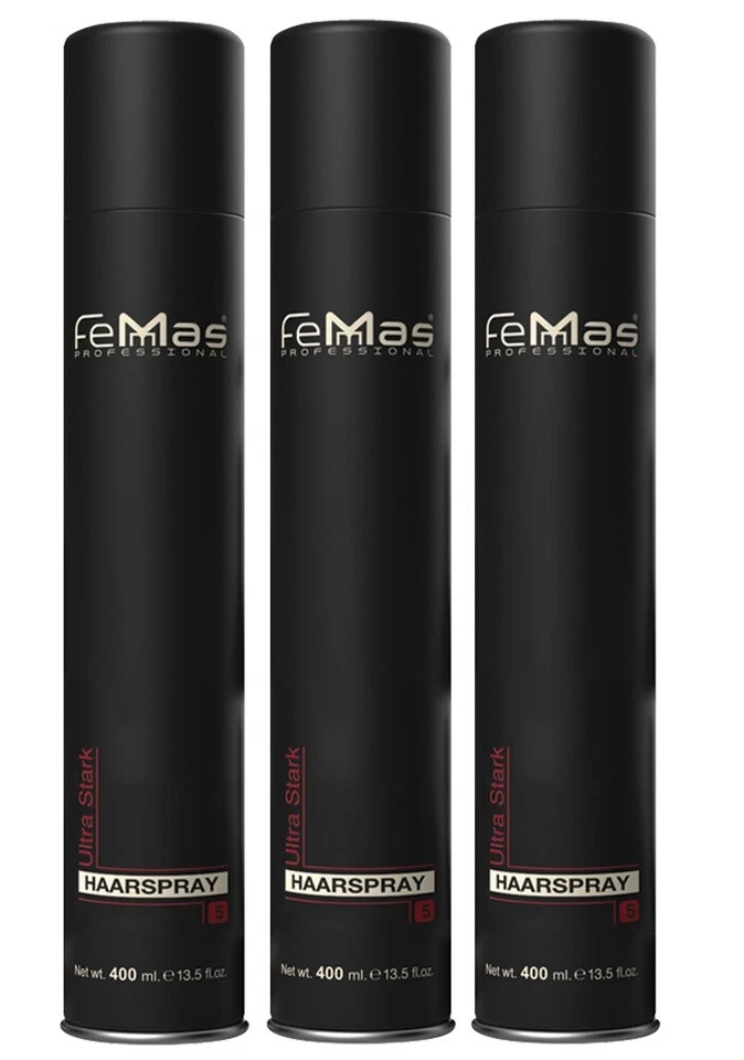 FemMas Haarspray Ultra Stark in Profi-Qualität 3 x 400ml (16,63 EUR/l) - Bild 1 von 1