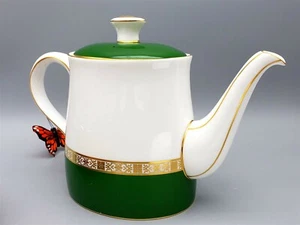 Royal Crown Derby Antigua Green Coffee Teapot A1279 1971 - Picture 1 of 12