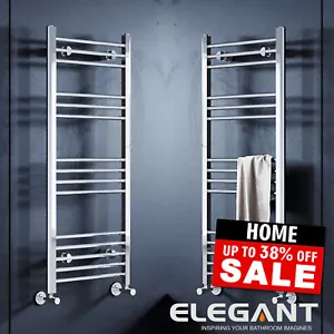 Bathroom Heated Towel Rail Radiator Straight Ladder Warmer Heating Chrome Rad - Picture 1 of 54