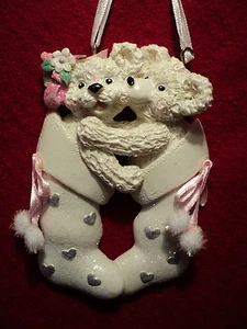 KSA ~ "WHITE BEARS IN STOCKINGS" Ornament ~ NEW ~ CUTE! - Picture 1 of 1