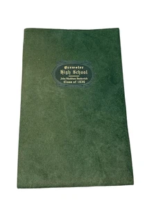 Diploma de escuela secundaria Brewster Ohio 1936 - cubierta verde - único - Imagen 1 de 5