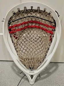 Warrior Nemesis Strung Goalie Lacrosse Head White Red Blue - Picture 1 of 10