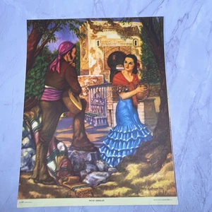 Patio Andaluz - Retro Mexican Art 11.5x14.5" Art Print V22 - Picture 1 of 2