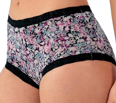 MAIDENFORM Women’s One Fab Fit Boyshort Panty Floral 40760 PURPLE Size XL 8 - Image 1 of 4