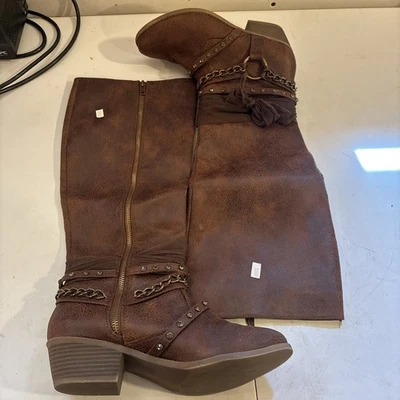 Botas hasta la rodilla para mujer sin clasificación botas adornadas al tobillo talla 9 NRTB0099-251 Foto 1 de 4