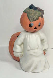 Halloween Ceramica Testa di Zucca Fantasma Tealight Portacandele Stampo Olanda 1994 - Foto 1 di 9