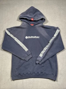 Vintage Y2k Quiksilver Boarding Company Mens Medium Pullover Thrashed Navy Blue - Picture 1 of 8