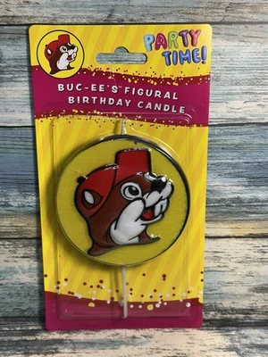 НОВАЯ фигурная свеча на день рождения с логотипом Buc-ee 🥳 двусторонняя • круглая 3,5 дюйма - Изображение 1 из 4