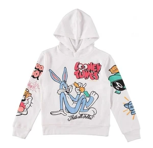 Looney Tunes Kids White Hoodie, Size 4/5 - Picture 1 of 14
