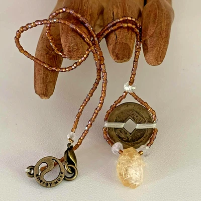 Energy Muse Exquisite Mini Beads "SHINE" Necklace 17" "HAPPINESS - JOY - LIGHT" - Image 1 of 4