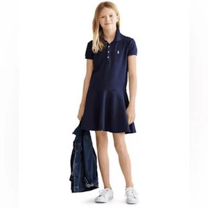 Polo Ralph Lauren Big Girls' Cotton Mesh Polo Dress – Size 5 - Picture 1 of 9