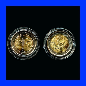2 X 2 EURO COMMEMORATIVE ITALIE2006 TURIN ET  2011  BEL ETAT - Picture 1 of 1