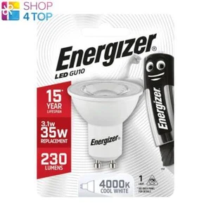 ENERGIZER GU10 8911 LED LIGHT BULB COOL WHITE 4000K 3.1W 35W 230 LUMENS 1BL NEW - Picture 1 of 2
