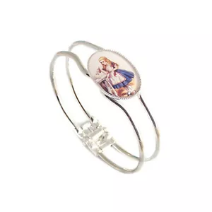 Alice in Wonderland bracelet DRINK ME bangle silver eat me bottle mad hatter tea - Picture 1 of 3