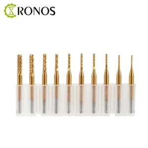 10pc CNC Machine Router Bit PCB Carbide End Mill Tools 3.175 Diameter Bits - Picture 1 of 6