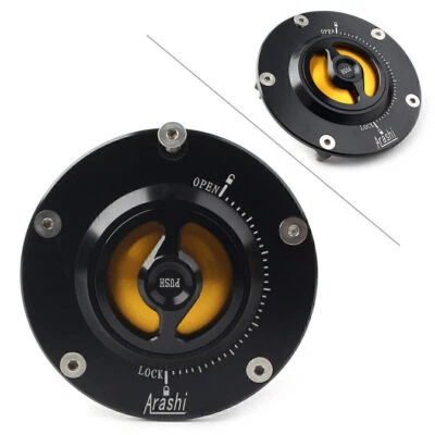 CNC Gas Fuel Tank Cap Cover For Ducati SCRAMBLER 899/848/1199 PANIGALE Gold UK - Image 1 of 4