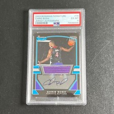 2003-04 Bowman Signature #78 Chris Bosh Signed Card PSA 6 Slabbed RC Raptors