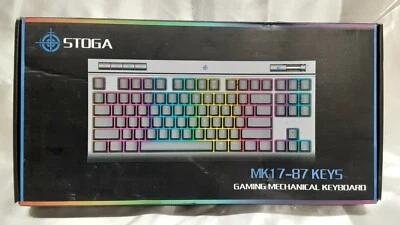 STOGA MK17 Gaming Keyboard RGB LED Backlit USB-C Blue Switches Mechanical NEW - Image 1 of 4