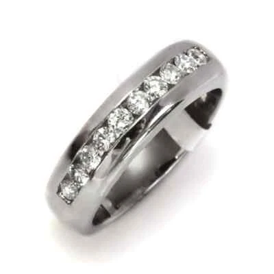 Conjunto de alianza de boda de plata 925 de corte redondo de 0,50 quilates con diamantes cultivados en laboratorio para hombre Foto 1 de 4