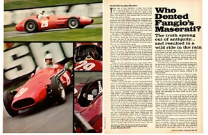 1968 WHO DENTED FANGIO'S MASERATI? ~ ORIGINAL 4-PAGE ARTICLE / AD - Imagen 1 de 1