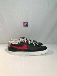 Nike Blazer Low 77 Premium Men's 13 DH4370-001 Black Removable Swoosh Sneakers - Picture 1 of 8