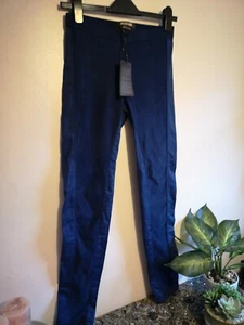 £1210 New 8 Roberto Cavalli Blue Suede Trouser Legging designer deadstock RARE - Picture 1 of 11