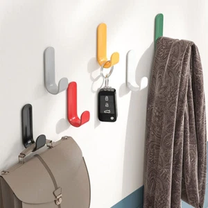 6Pcs Hat Bag Key Coat Wall Mount Holder Door Hanger Self Adhesive Stickers Hook - Picture 1 of 19
