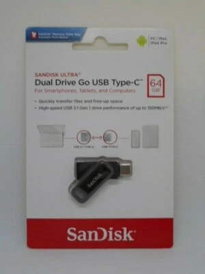 New SanDisk 64GB Plastic Dual USB Type C - Image 1 of 2