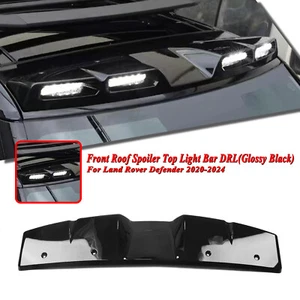 Front Roof Light Bar For Land Rover Defender 90 110 2020-25 Gloss Black 4 Light - Picture 1 of 21