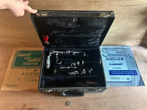 Klarinette Kenosha WI Leiersymbol französisches Mundstück Vintage Hartschalenkoffer + Extras - Bild 1 von 24
