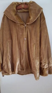 🌸DENNIS BASSO🌸 WENDEJACKE /Parka XXL BEIGE Fellimitat NEU OHNE ETIKETT - Bild 1 von 5