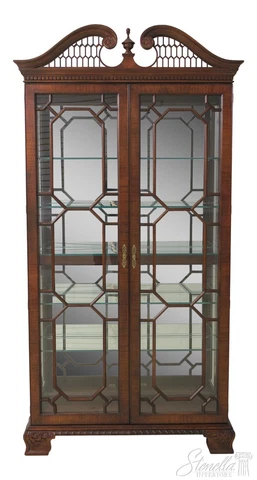 57824EC: WELLINGTON HALL Chippendale Mahogany Curio Cabinet Cover