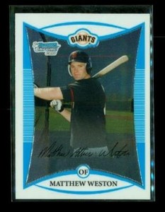 2008 TOPPS 1ST BOWMAN CHROME Baseball Card BCP30 MATTHEW WESTON Giants