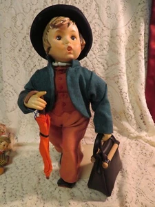 GOEBEL HUMMEL WESTERN GERMANY PORCELAIN MERRY WANDERER LARGE W/UMBRELLA 14" - Picture 1 of 5